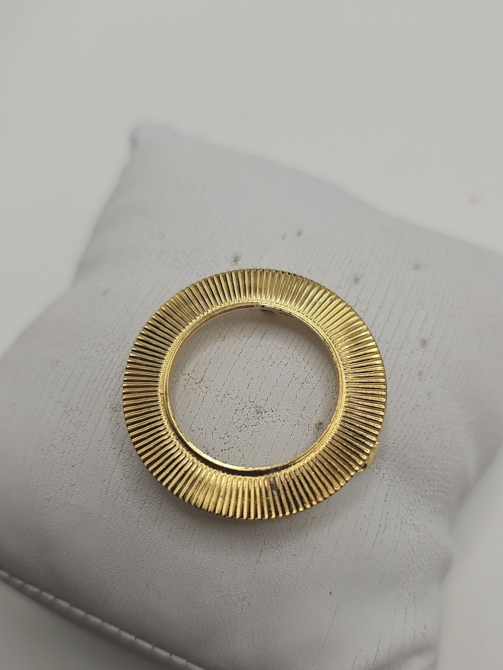 Gold Tone  Textured Round Circle Pin Accent - Women Jewelry